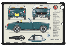 MG Midget MkIII (Rostyle wheels) 1972-74 Small Tablet Covers